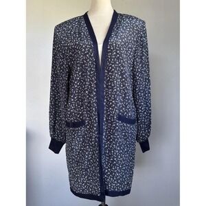 Galinda Wang For La Chine‎ M/L Women's Longline Floral Kimono Jacket Boho READ